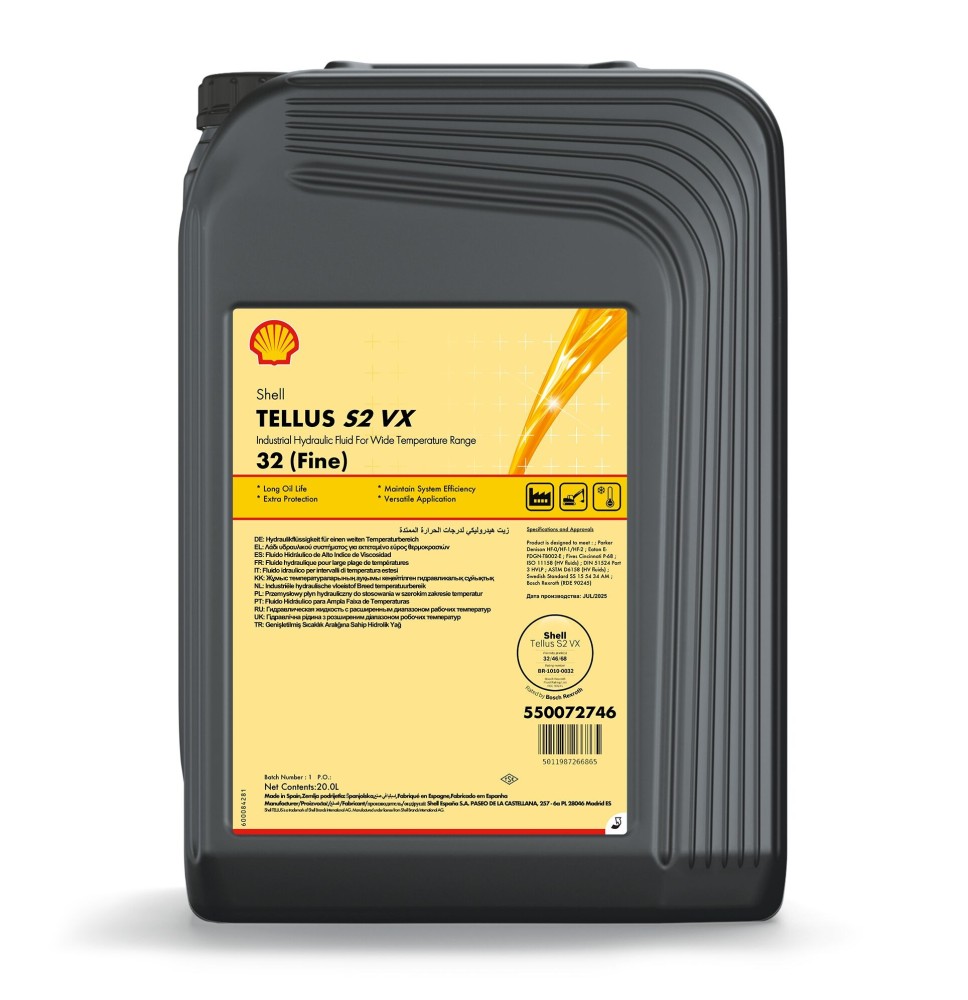 Shell Tellus S2 VX 32 Fine (20L) - oryginalne oleje i smary Shell